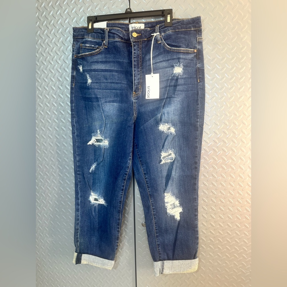 Women's Distressed Blue JeansSize2XL